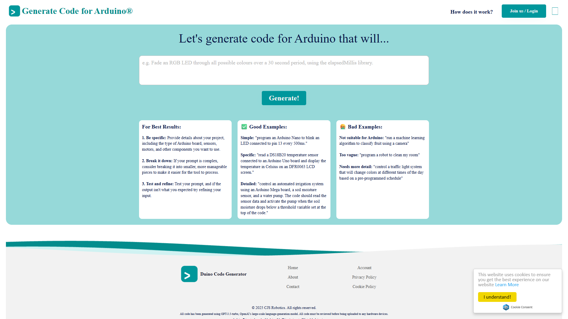 Code Generator for Arduino Code Generator for Arduino