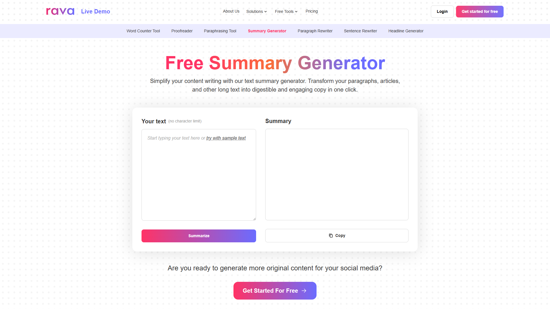 Rava AI Summary Generator Rava AI Summary Generator