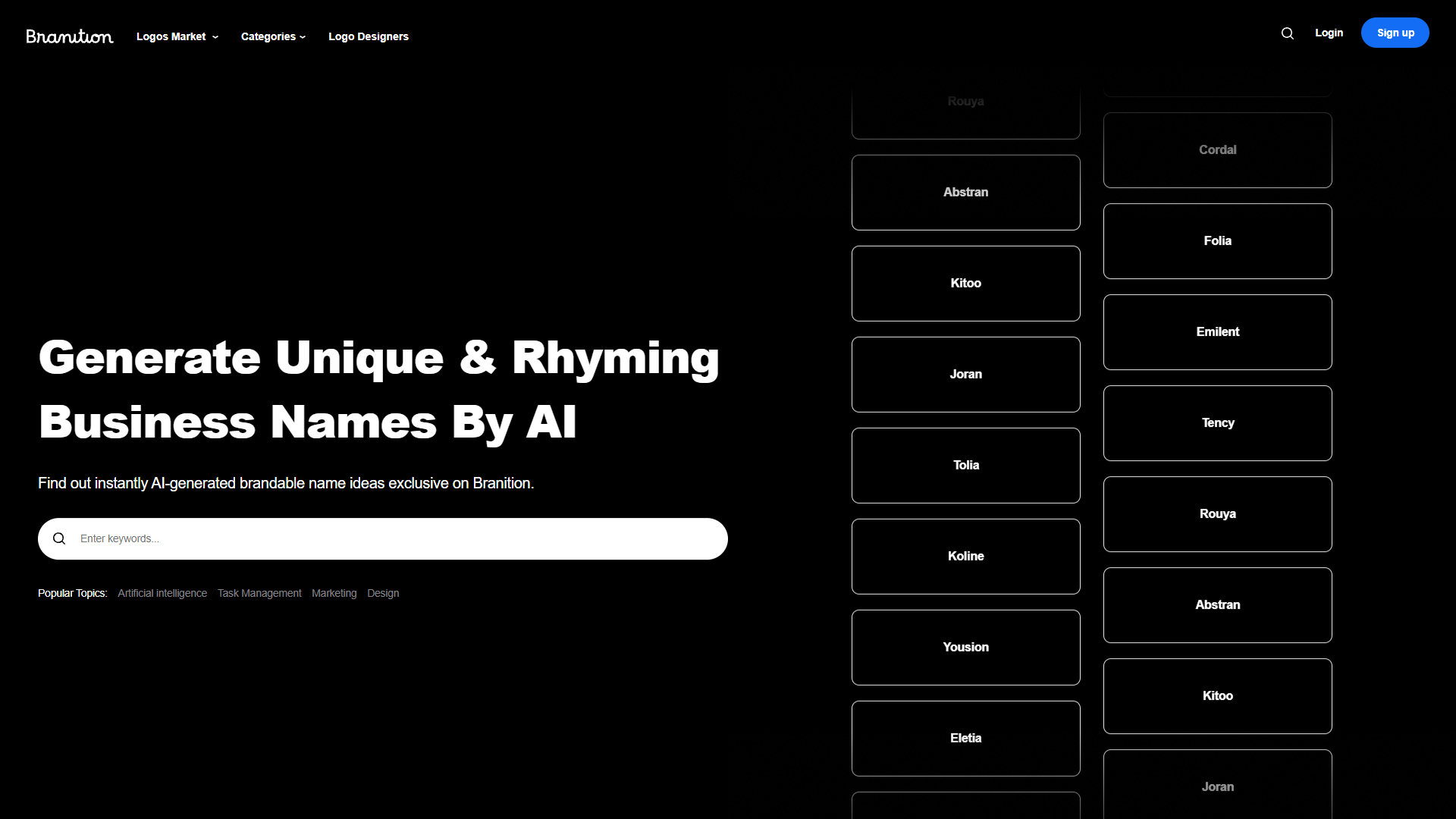 Branition AI Business Name Generator Branition AI Business Name Generator