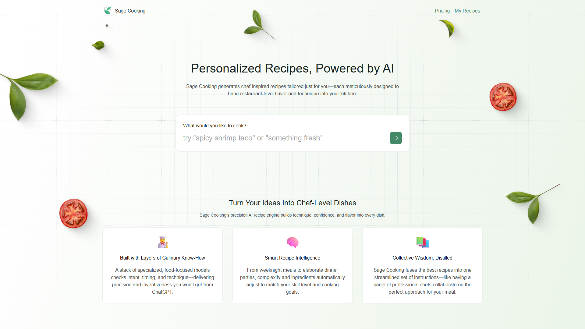 Sage Cooking — AI Recipe Generator Sage Cooking — AI Recipe Generator