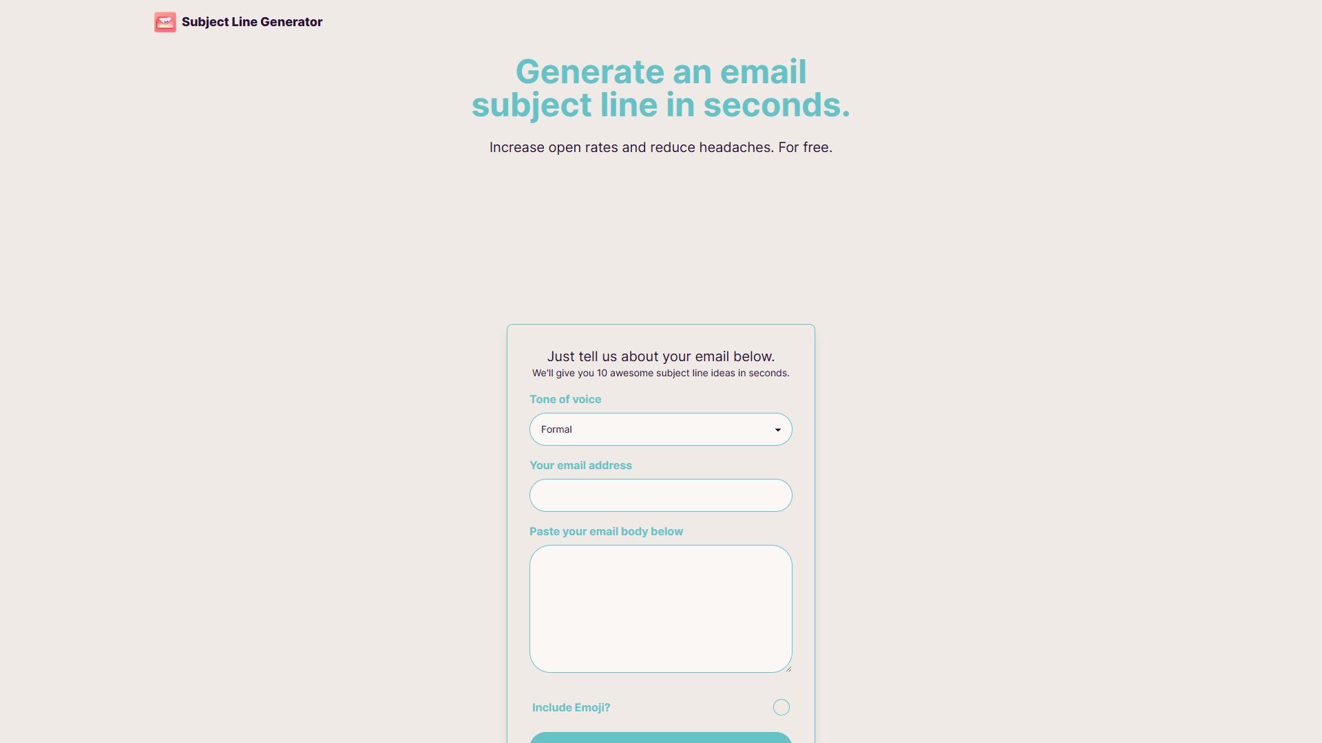 Subject Line Generator Subject Line Generator