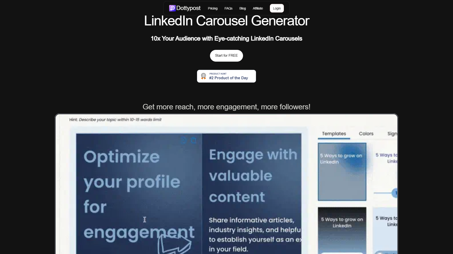 Dottypost LinkedIn Carousel Generator Dottypost LinkedIn Carousel Generator