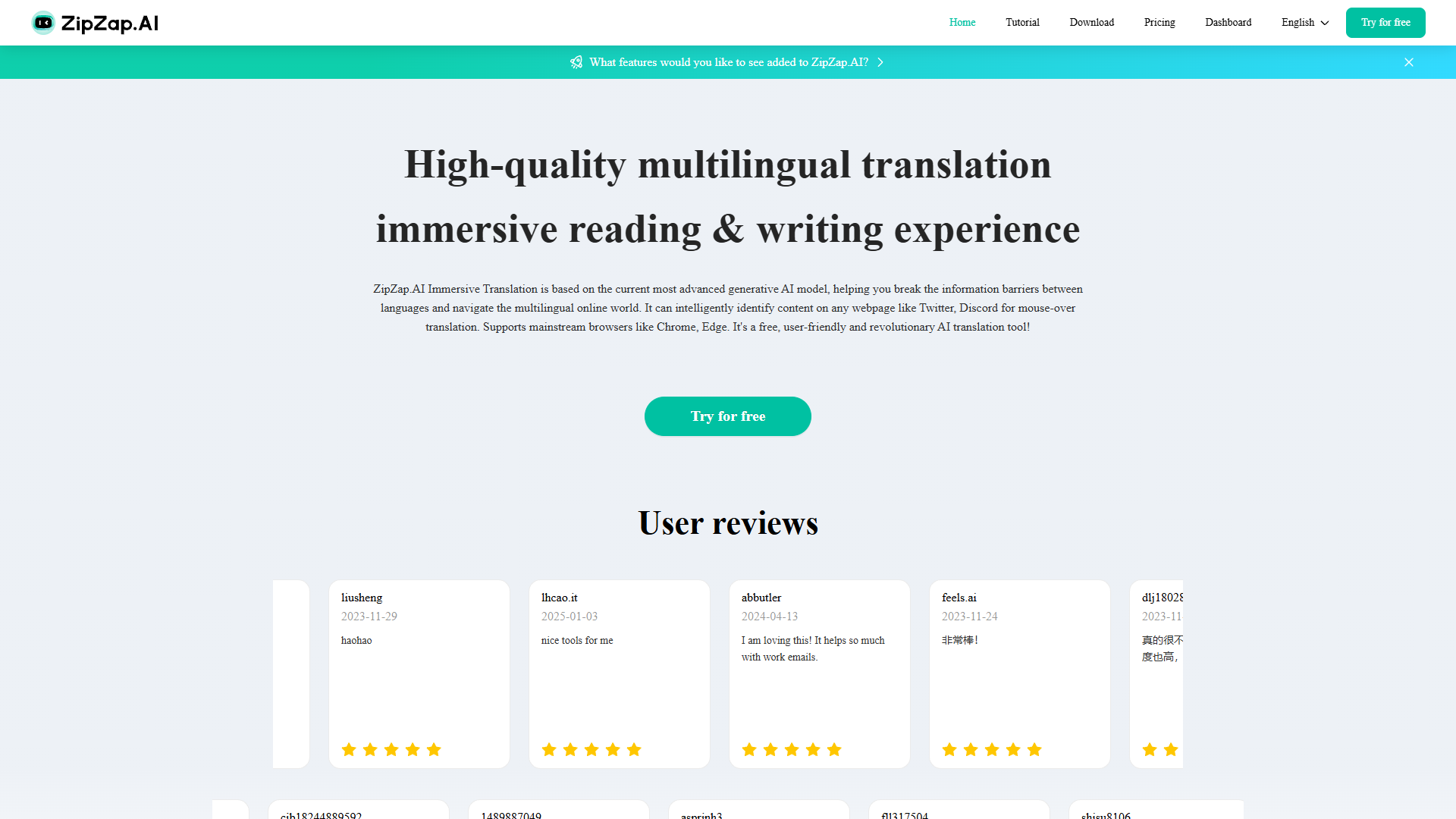 ZipZap.AI Immersive Translation ZipZap.AI Immersive Translation