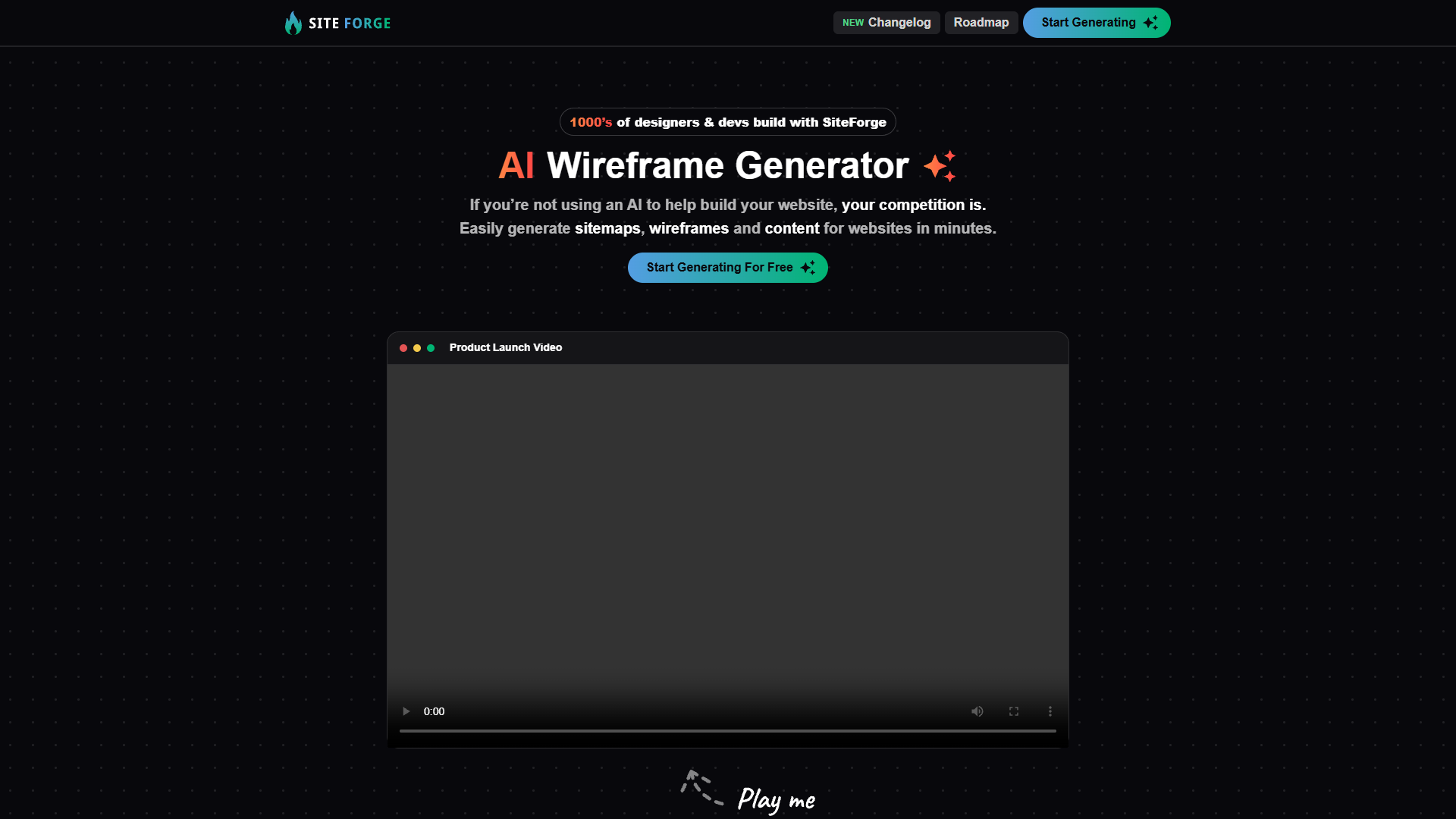 SiteForge AI Wireframe Generator SiteForge AI Wireframe Generator