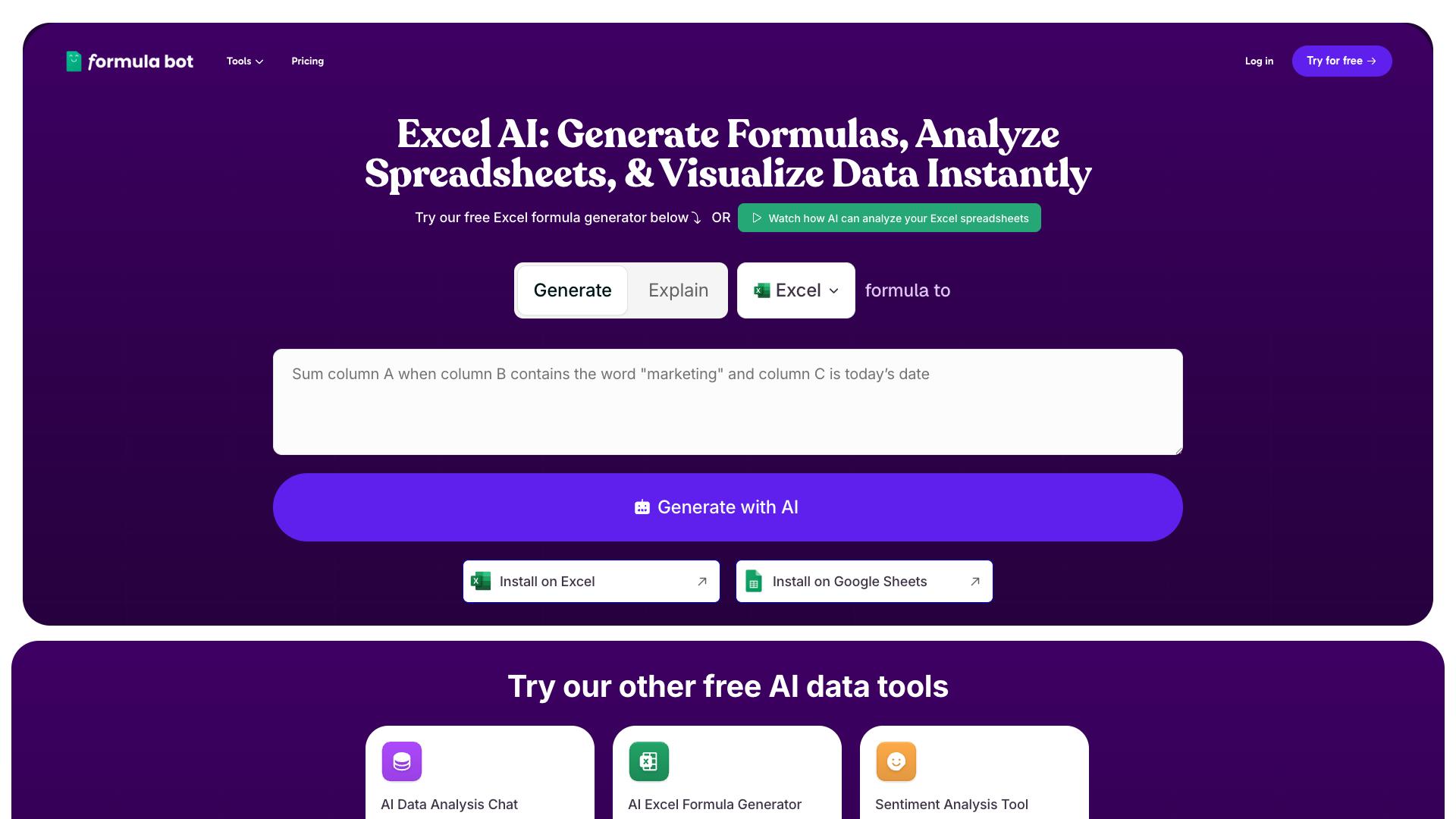 Excel Formula Bot Excel Formula Bot
