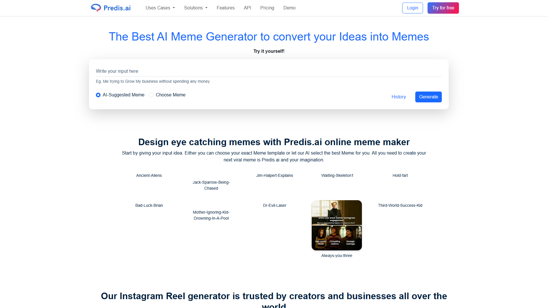Predis.ai Free AI Meme Generator Predis.ai Free AI Meme Generator