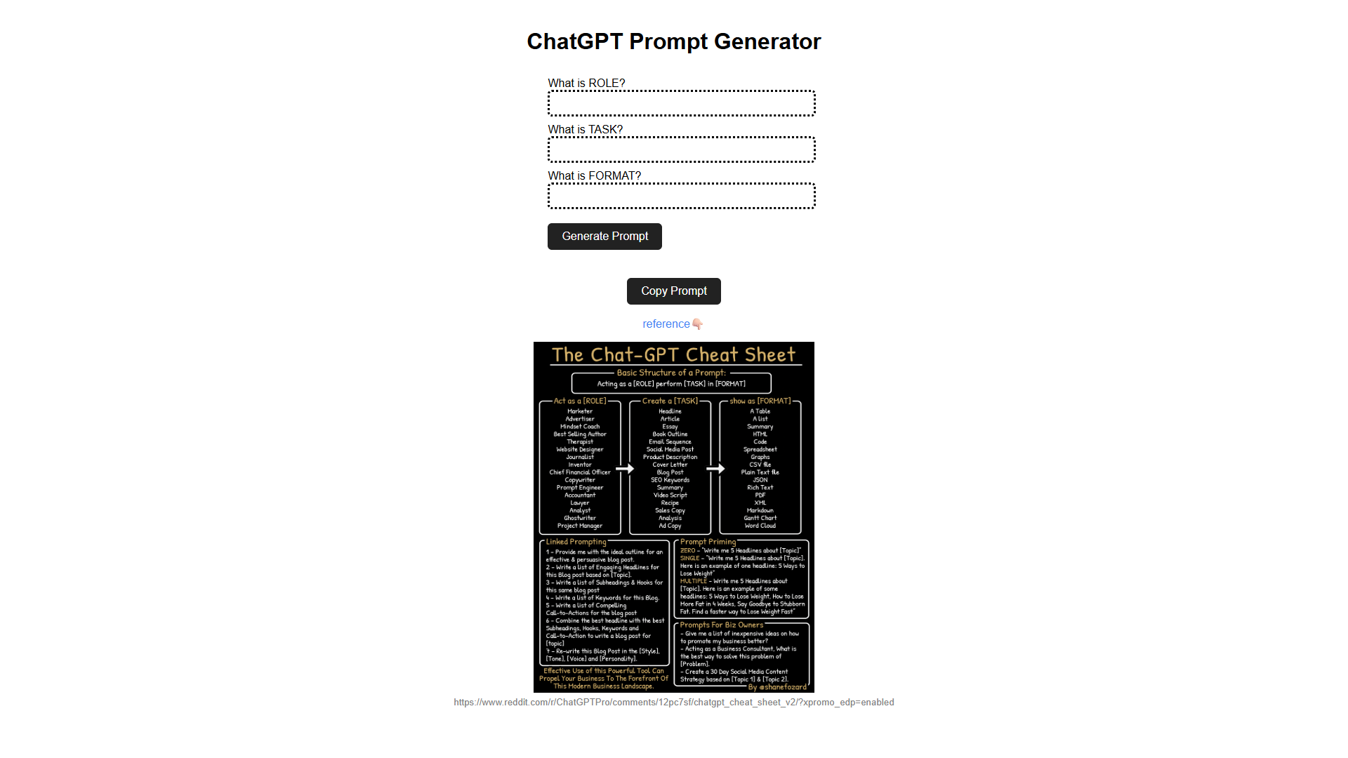 ChatGPT Prompt Generator ChatGPT Prompt Generator