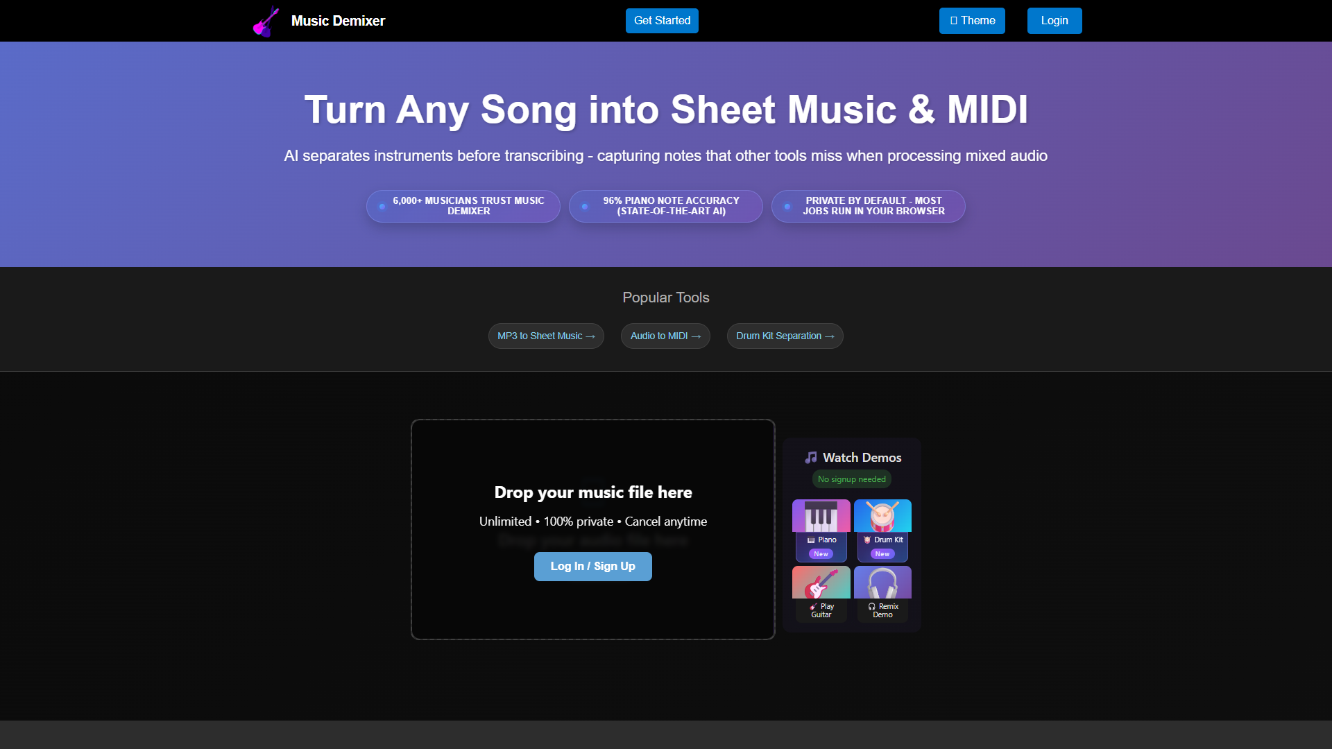 Music Demixer — Audio to Sheet Music & MIDI Music Demixer — Audio to Sheet Music & MIDI