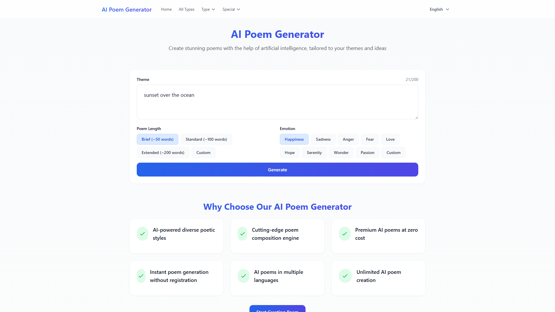 AI Poem Generator AI Poem Generator