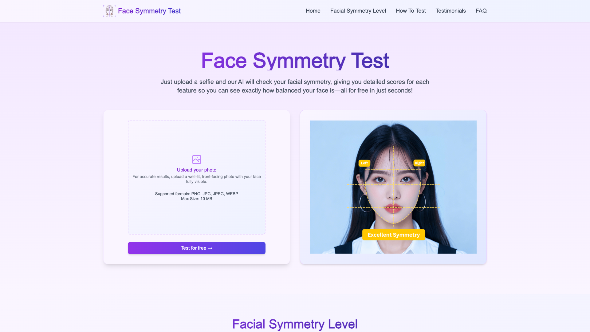 Face Symmetry Test Face Symmetry Test