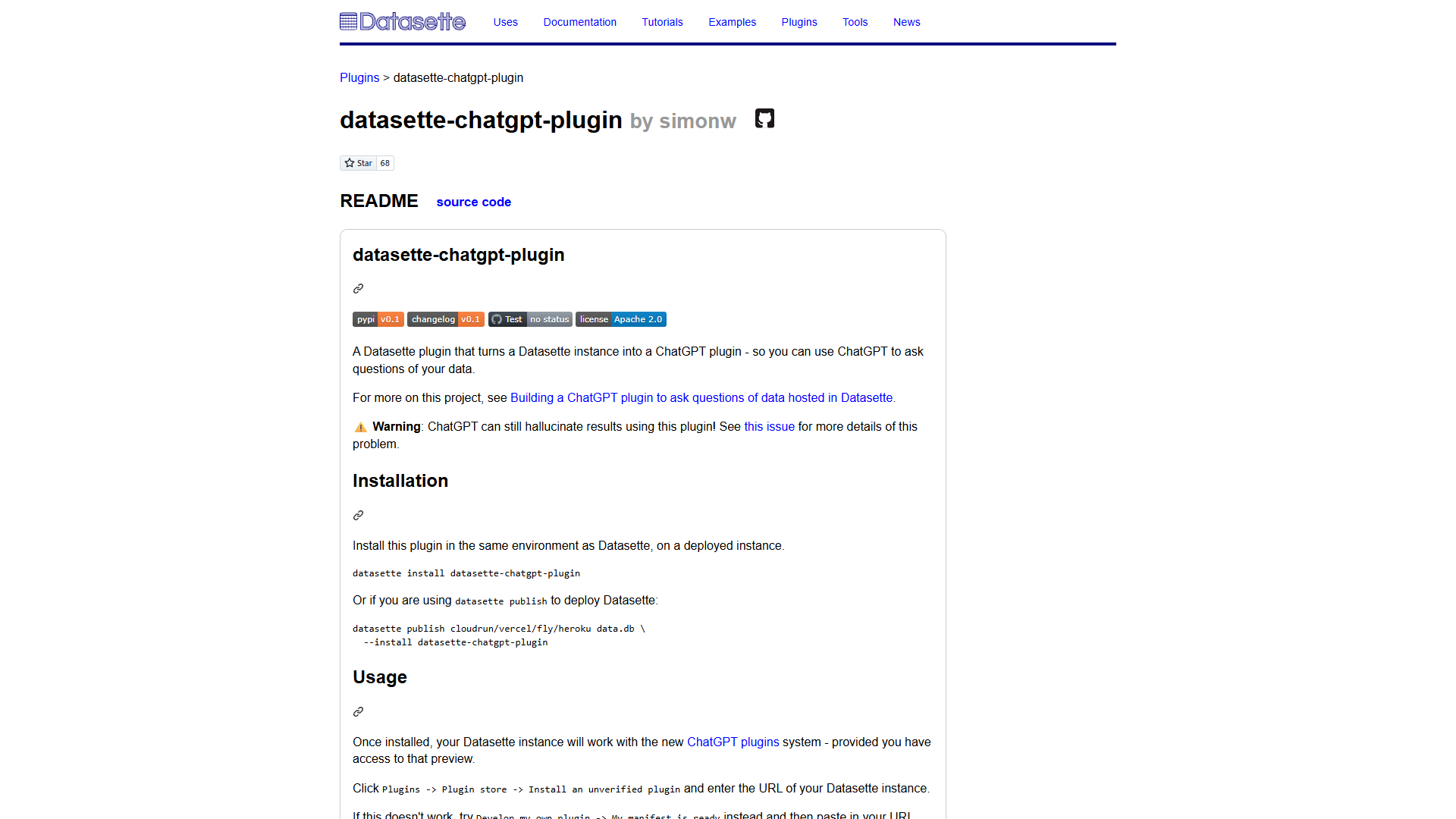datasette-chatgpt-plugin datasette-chatgpt-plugin