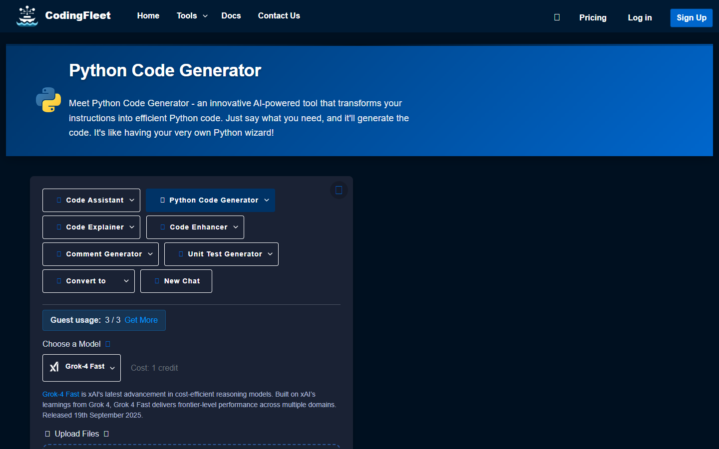 Python Code Generator Python Code Generator