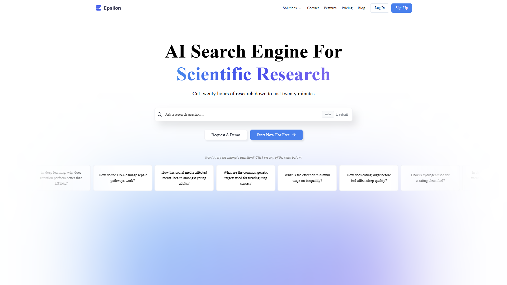 Epsilon – AI Search Engine for Scientific Research Epsilon – AI Search Engine for Scientific Research