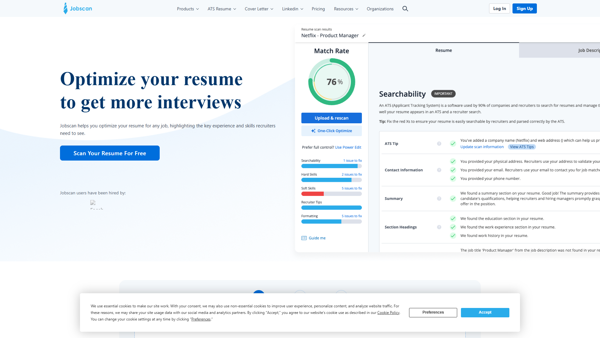 Jobscan ATS Resume Checker Jobscan ATS Resume Checker