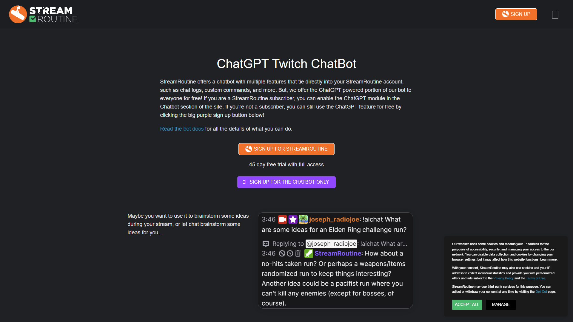 StreamRoutine ChatGPT Twitch ChatBot StreamRoutine ChatGPT Twitch ChatBot