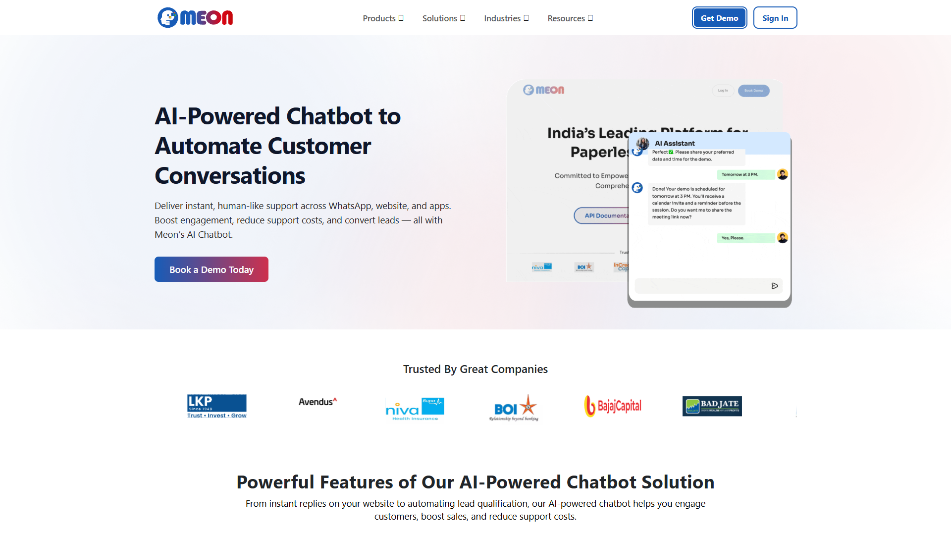 Meon AI Chatbot Meon AI Chatbot