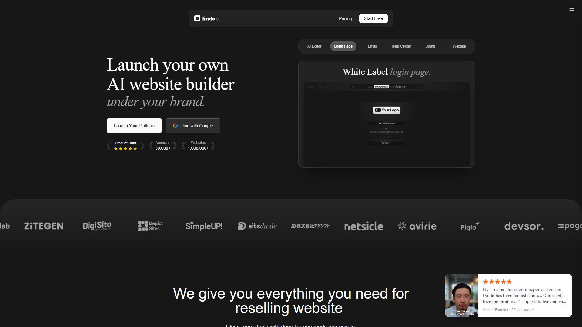 Lindo.ai — White Label AI Website Builder Lindo.ai — White Label AI Website Builder