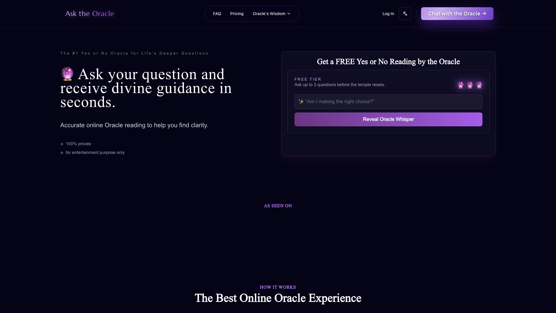 Ask The Oracle Ask The Oracle