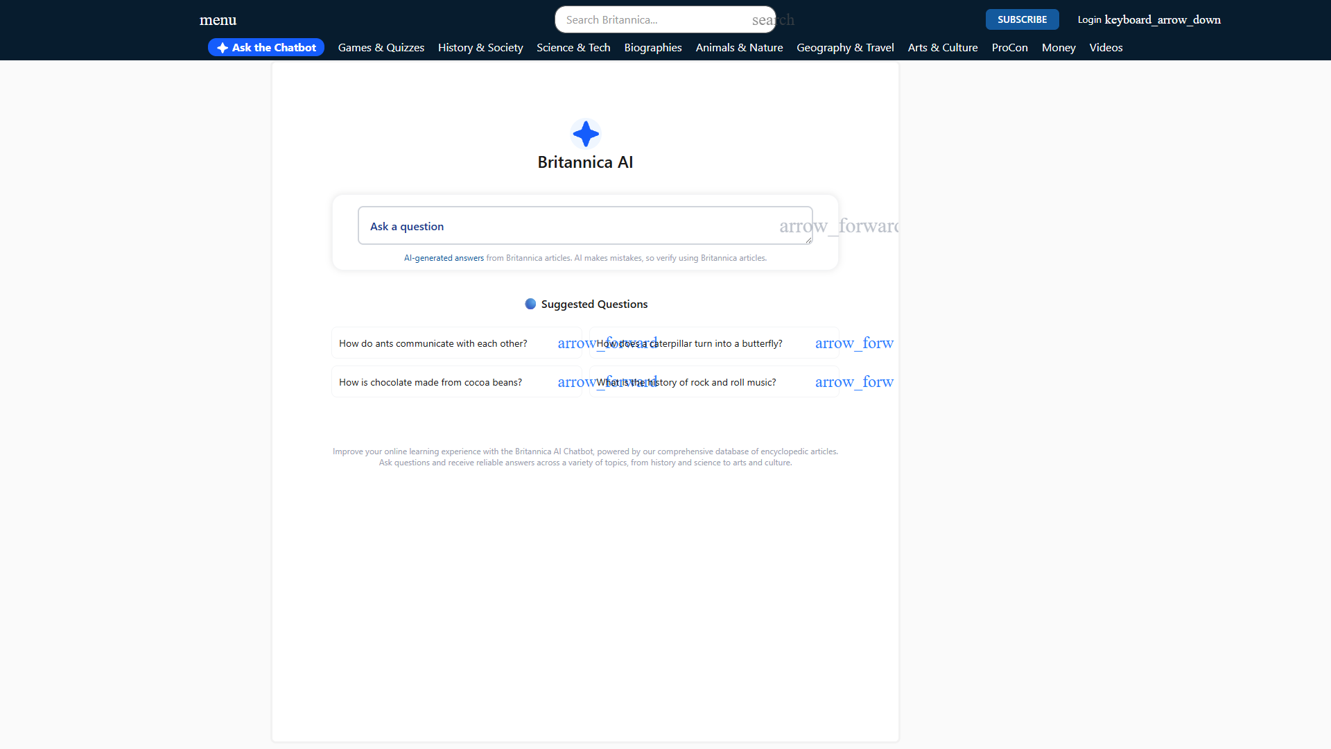 Britannica AI Chatbot Britannica AI Chatbot