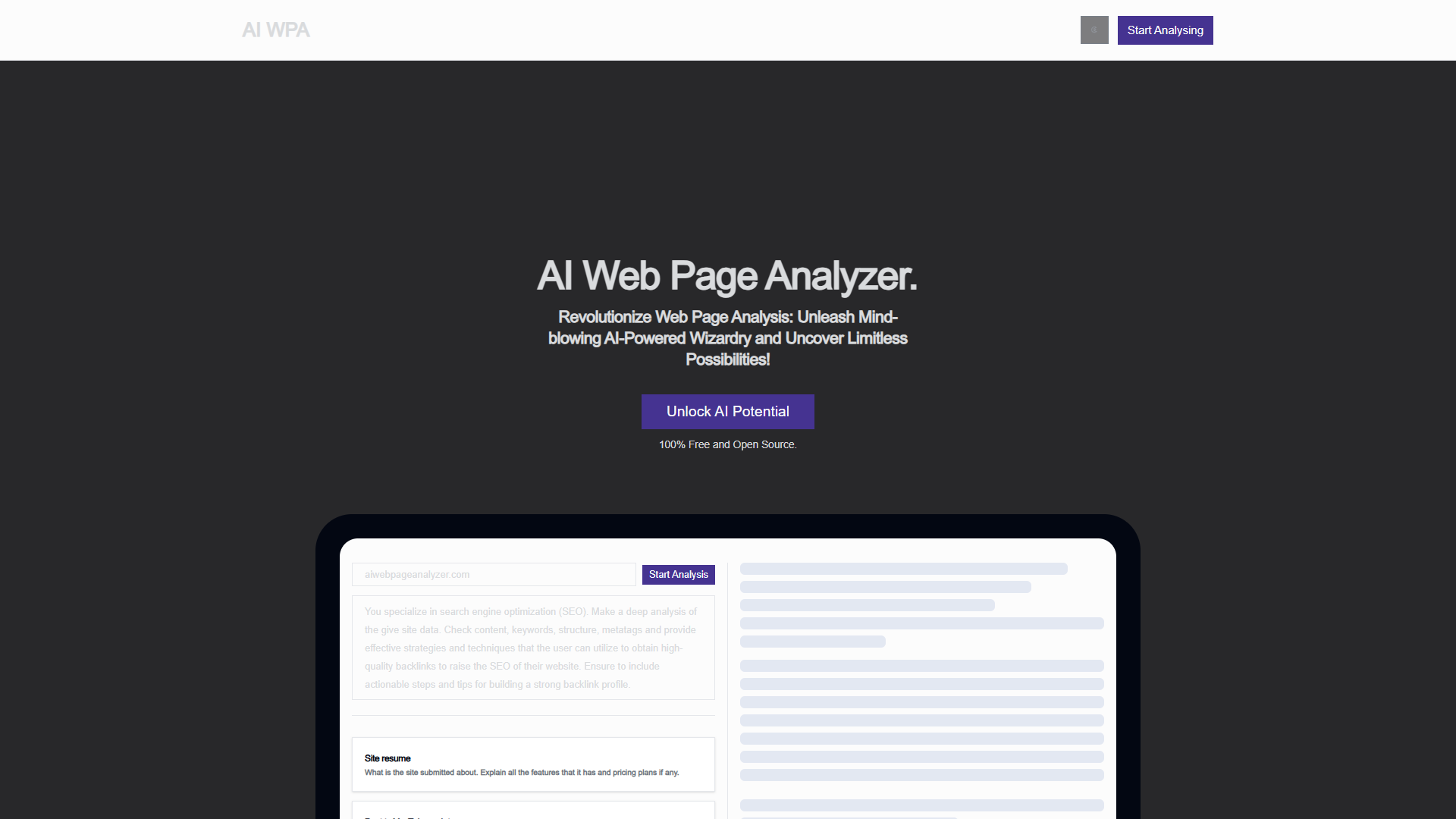 AI Web Page Analyzer AI Web Page Analyzer
