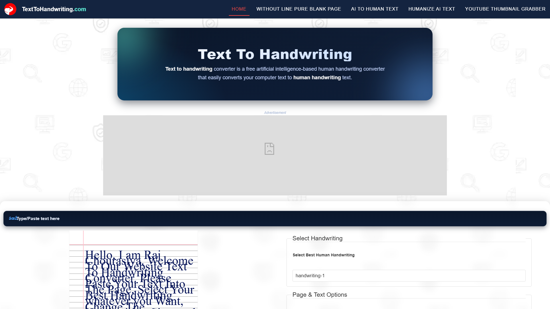 Text To Handwriting Converter Text To Handwriting Converter