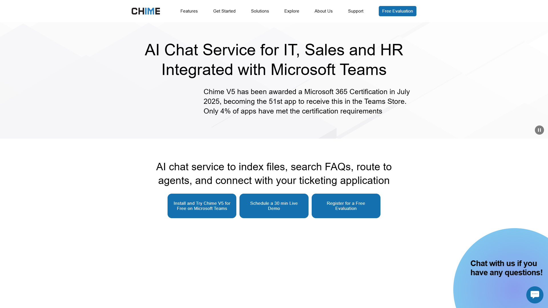 Chime V5 — Easy AI Chat для Microsoft Teams Chime V5 — Easy AI Chat для Microsoft Teams