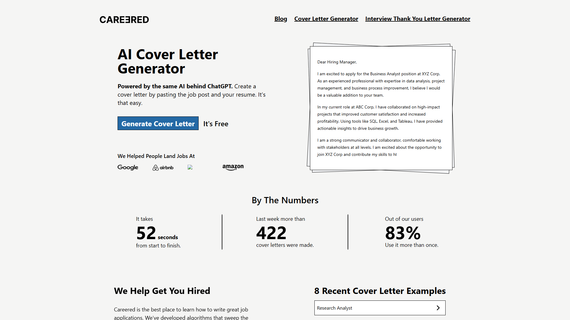 Careered AI Cover Letter Generator Careered AI Cover Letter Generator