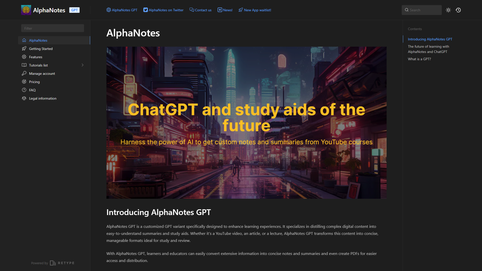 AlphaNotes GPT AlphaNotes GPT