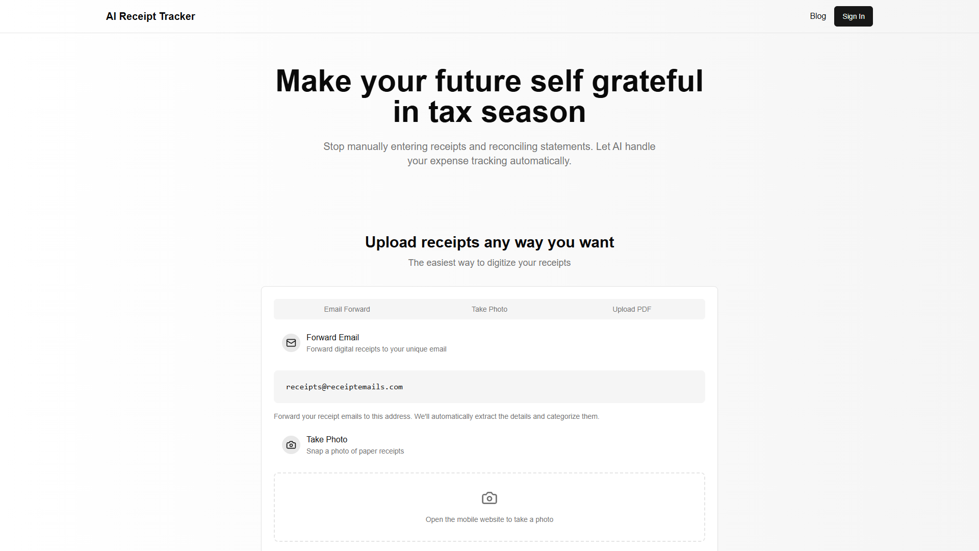 AI Receipt Tracker AI Receipt Tracker
