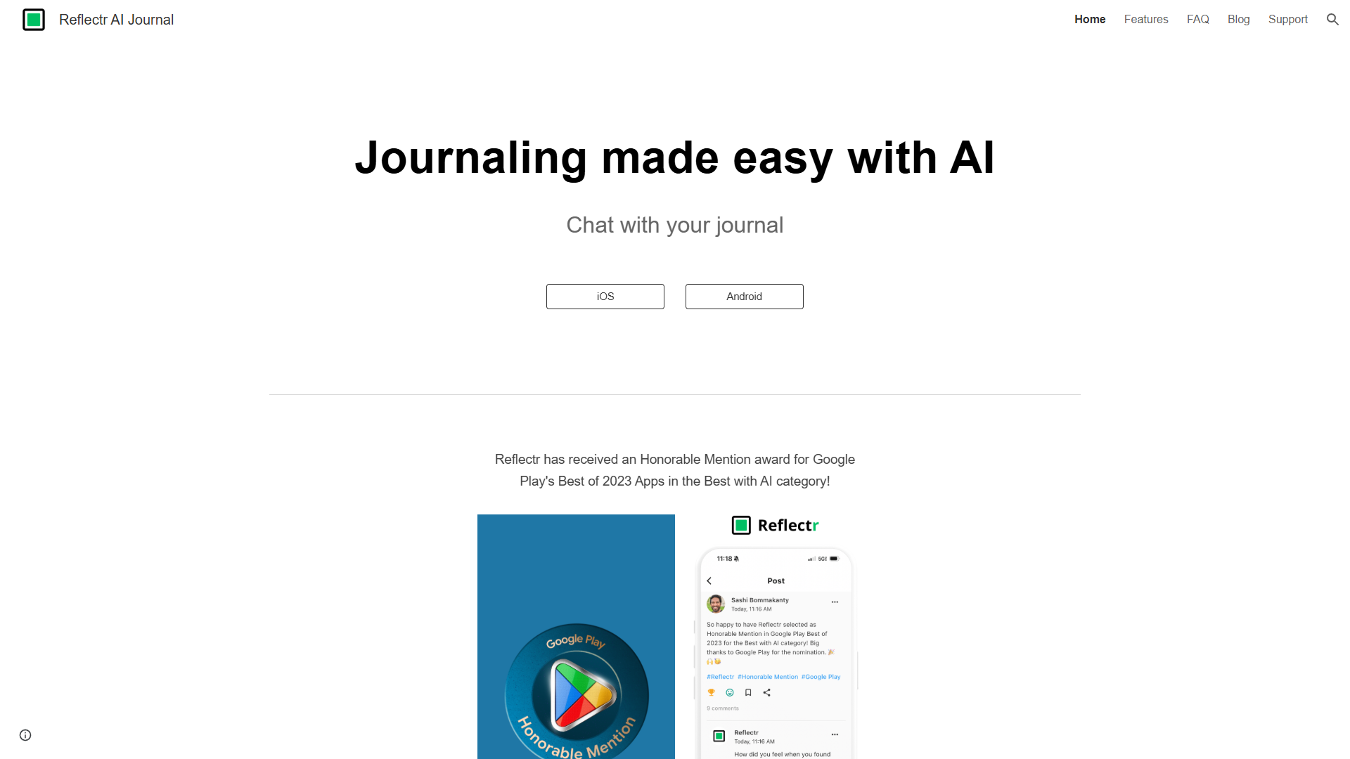 Reflectr AI Journal Reflectr AI Journal
