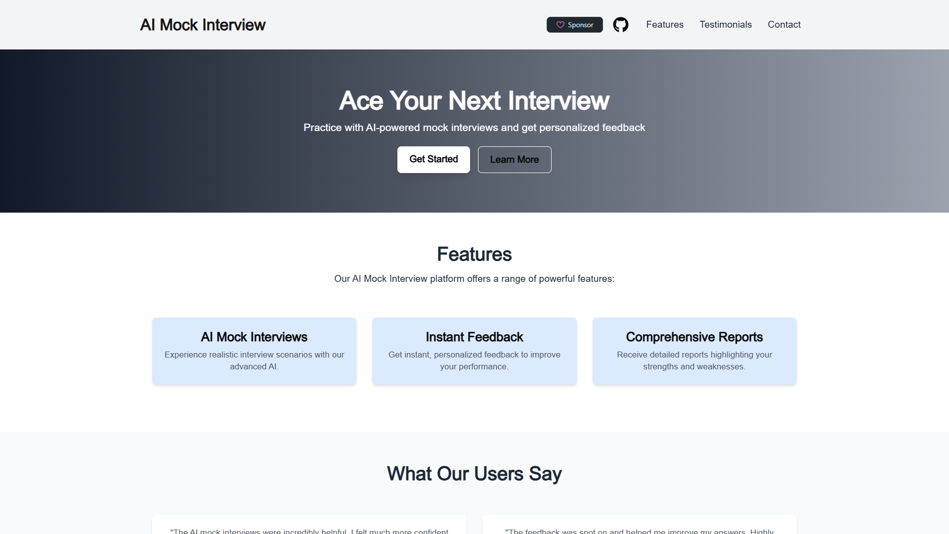 AI Mock Interview AI Mock Interview