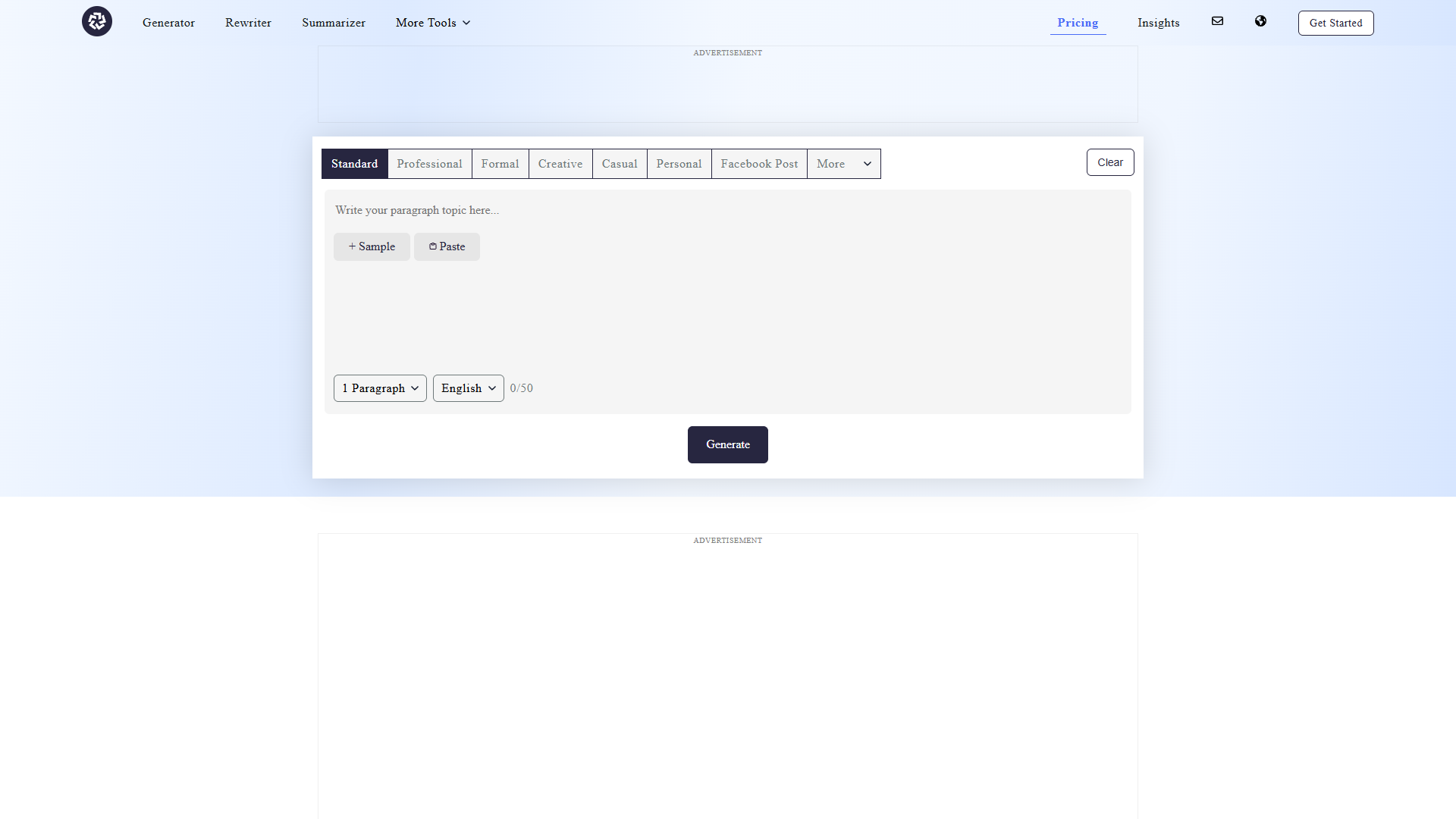 AI Paragraph Generator AI Paragraph Generator