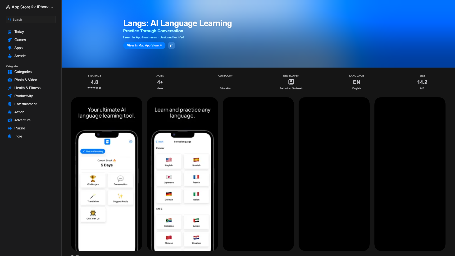 Langs: AI Language Learning Langs: AI Language Learning