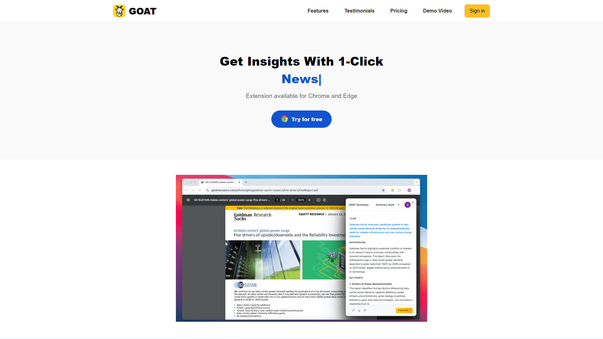 GOAT AI Summarizer GOAT AI Summarizer