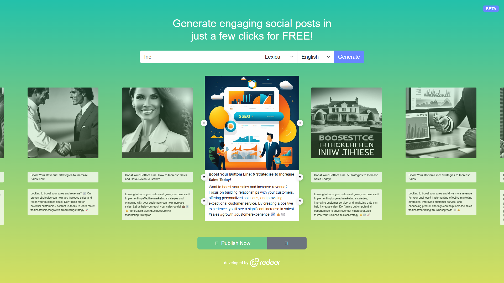 RADAAR AI Social Media Post Generator RADAAR AI Social Media Post Generator