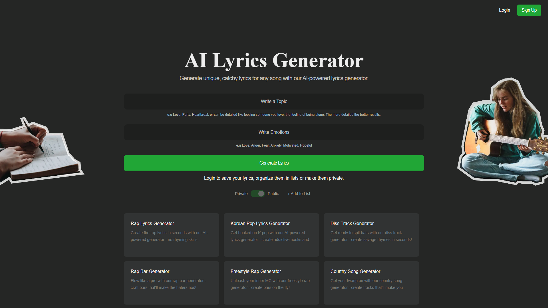 AI Lyrics Generator AI Lyrics Generator