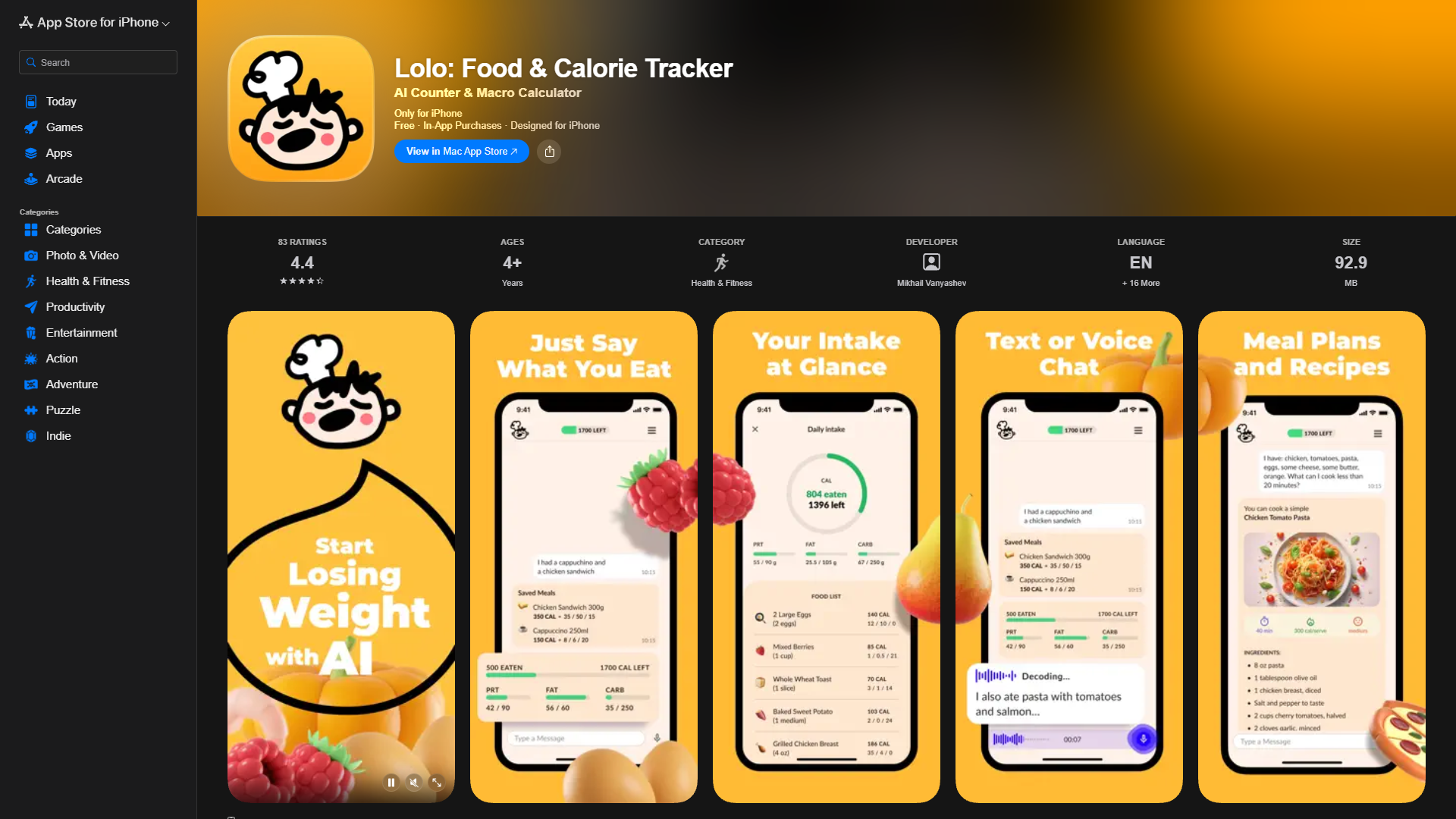 Lolo: Food & Calorie Tracker Lolo: Food & Calorie Tracker