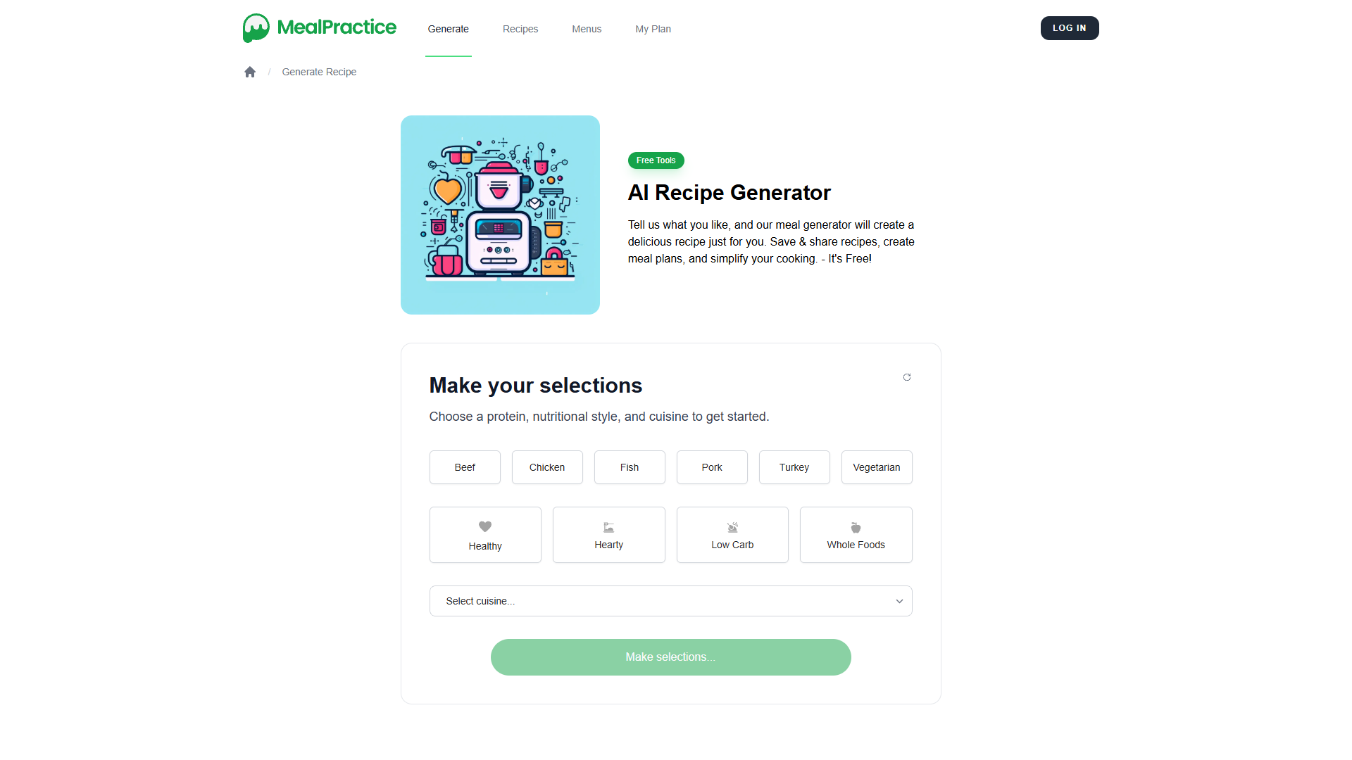 AI Recipe Generator by MealPractice AI Recipe Generator by MealPractice