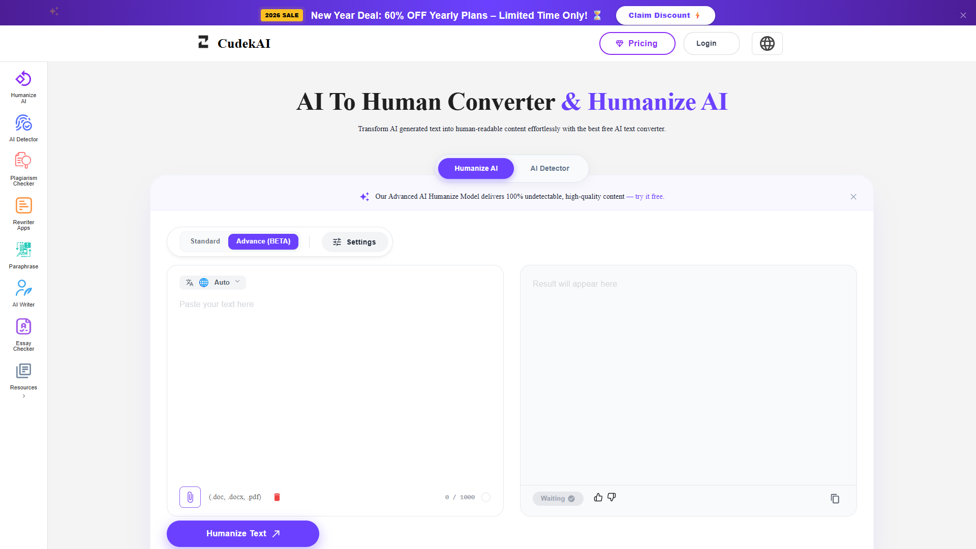 Cudek AI To Human Converter Cudek AI To Human Converter