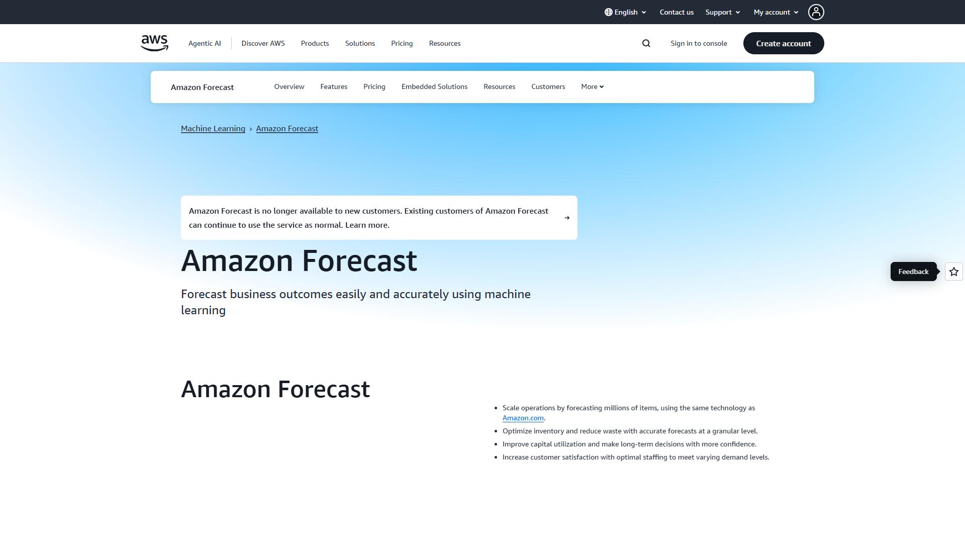 Amazon Forecast Amazon Forecast