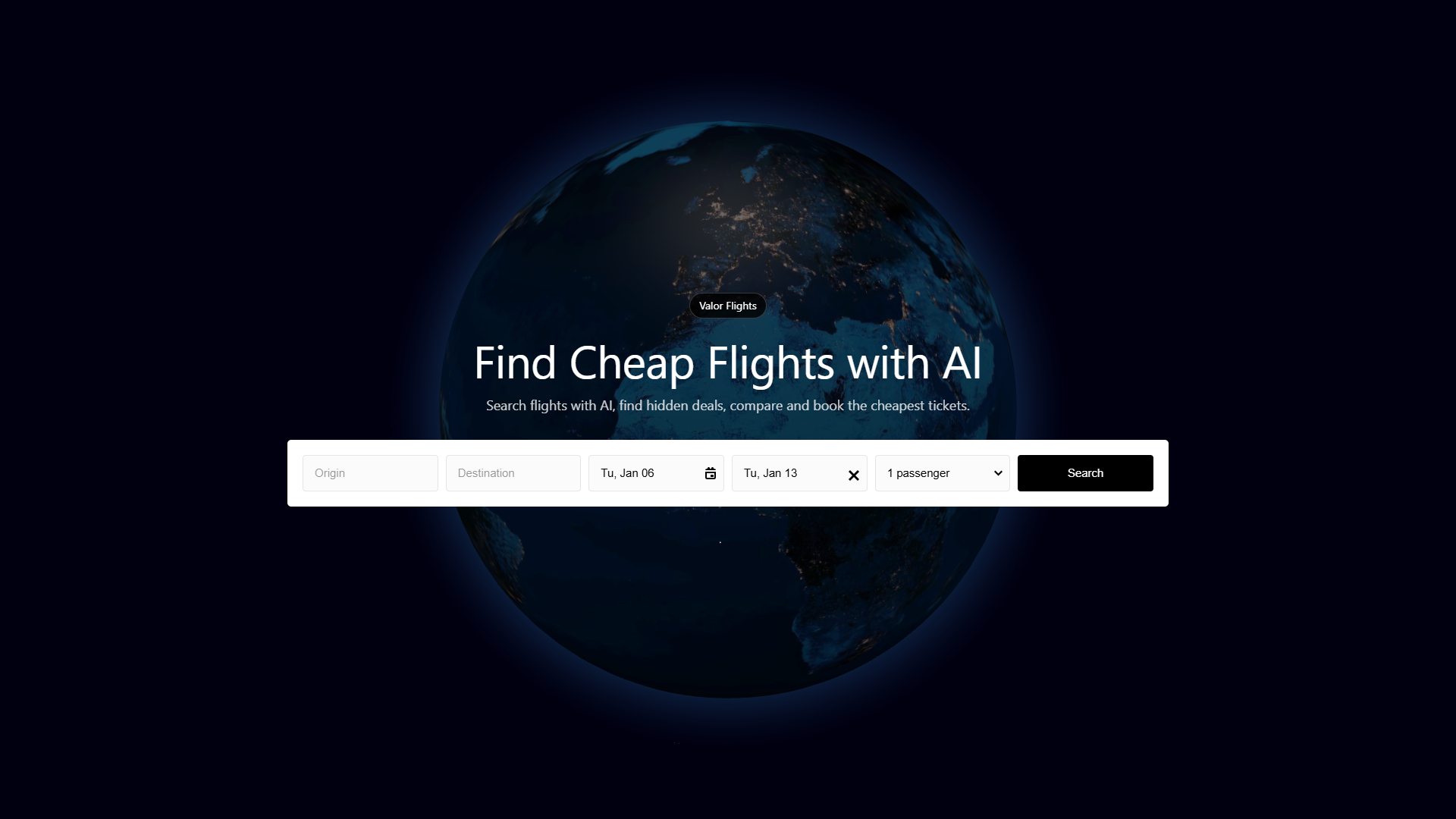 Valor Flights — AI Flight Finder Valor Flights — AI Flight Finder