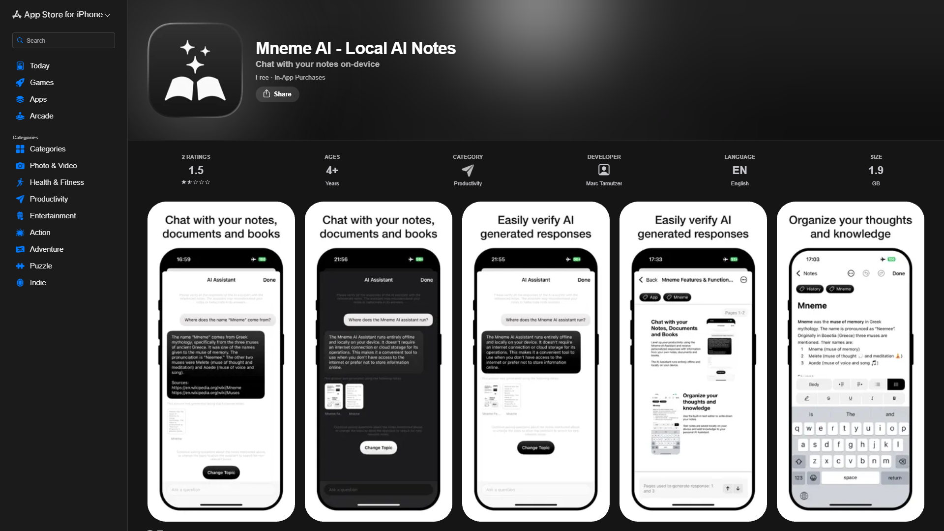 Mneme AI - Local AI Notes Mneme AI - Local AI Notes