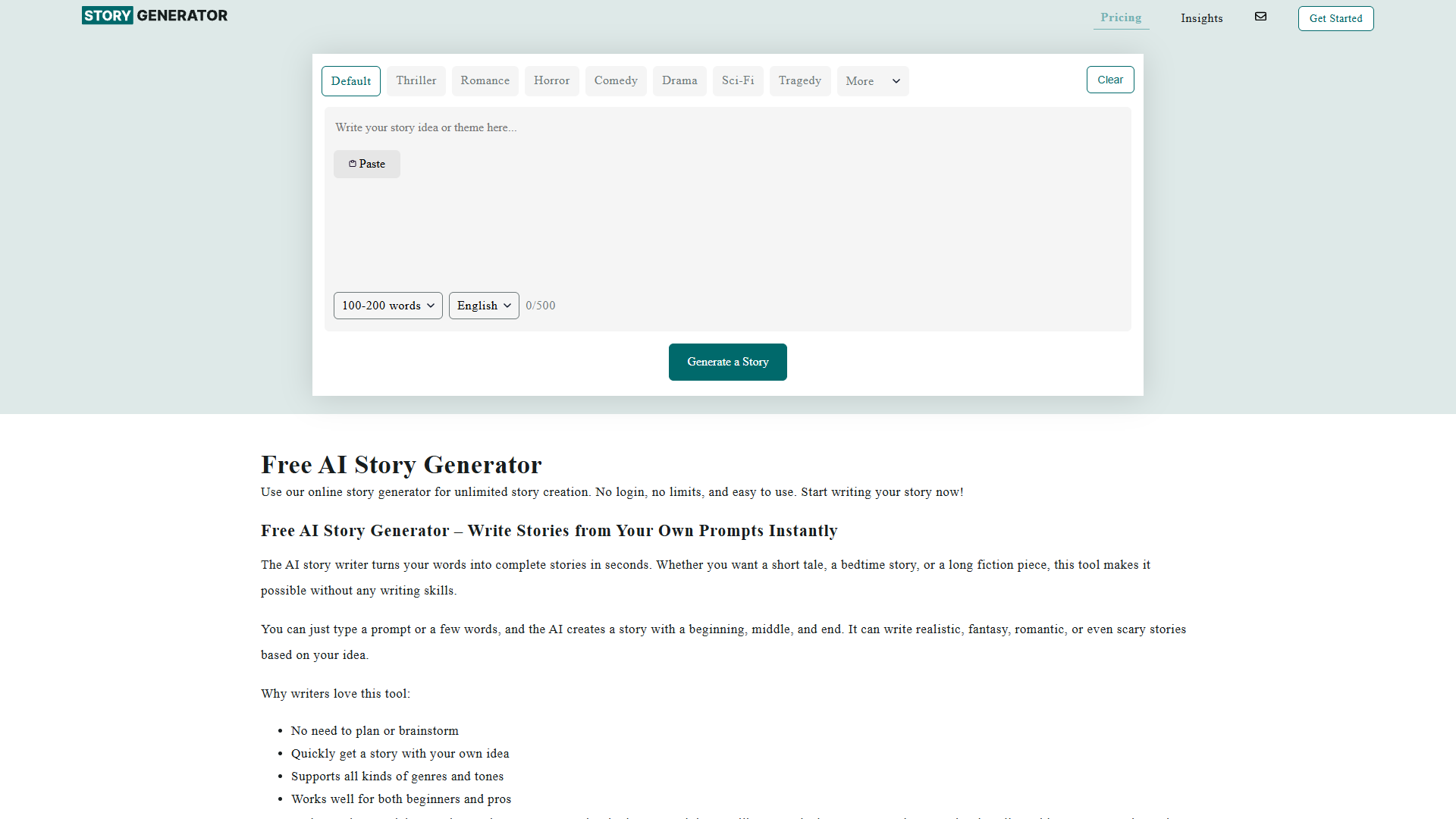 Free AI Story Generator Free AI Story Generator
