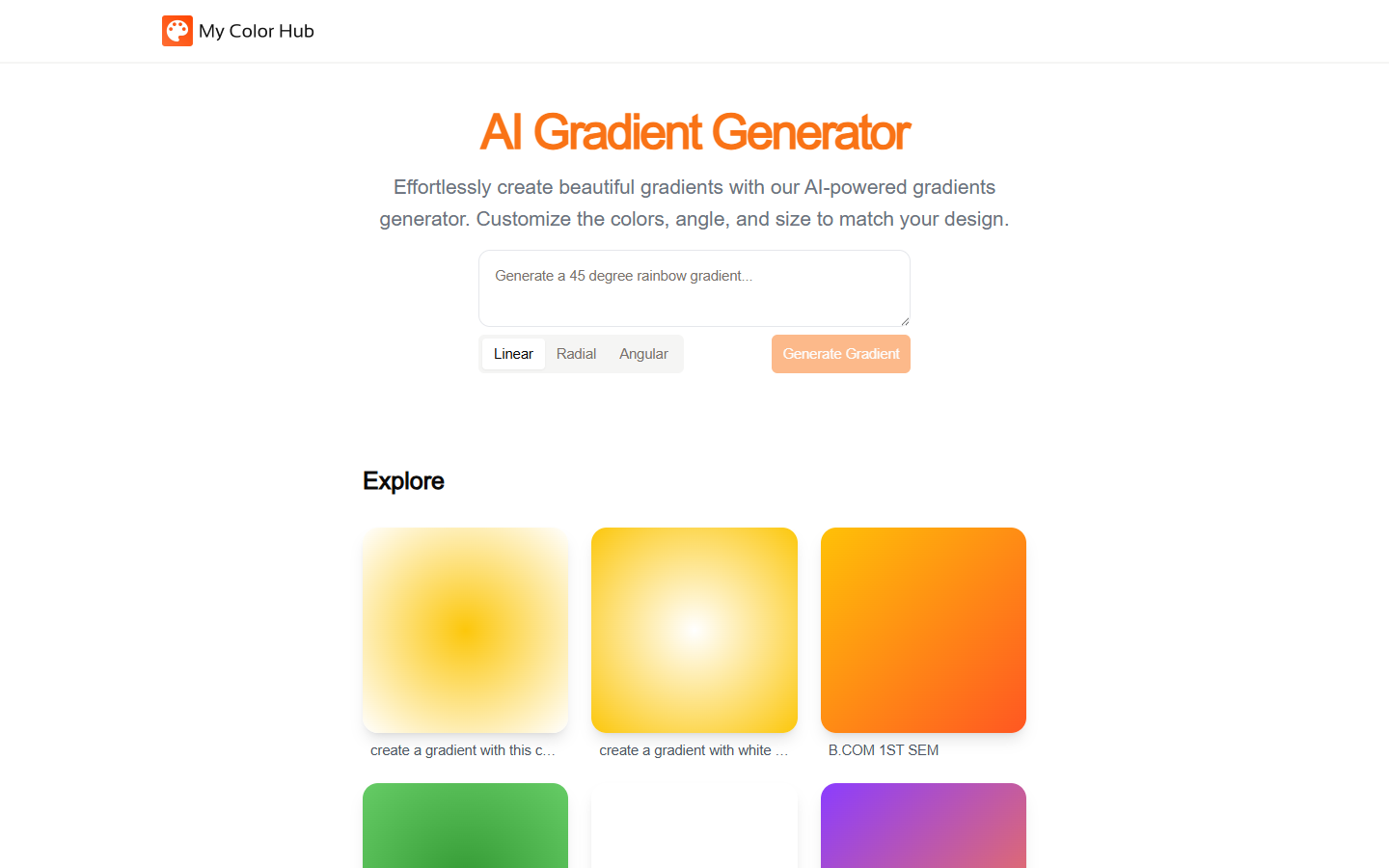 AI Gradient Generator by My Color Hub AI Gradient Generator by My Color Hub