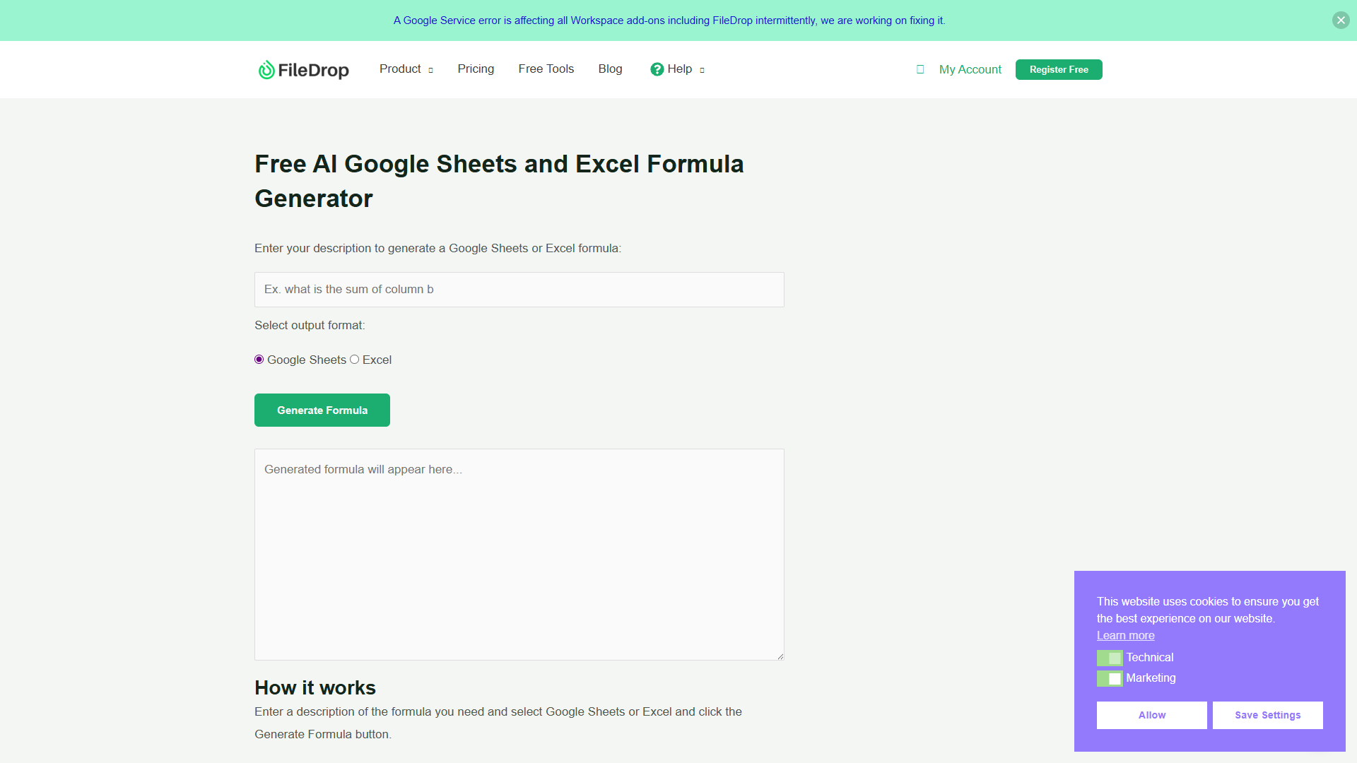 FileDrop Formula Generator FileDrop Formula Generator