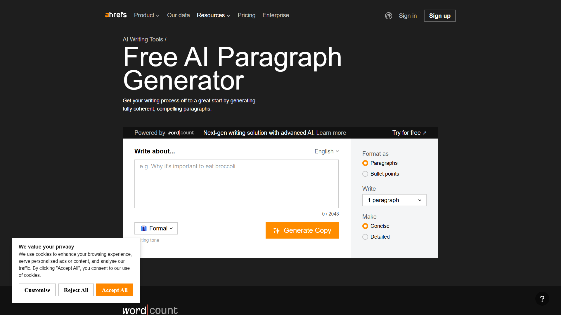 Free AI Paragraph Generator Free AI Paragraph Generator
