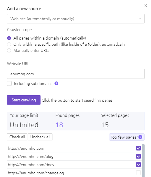 Enum AI Chatbot для Crisp Enum AI Chatbot для Crisp