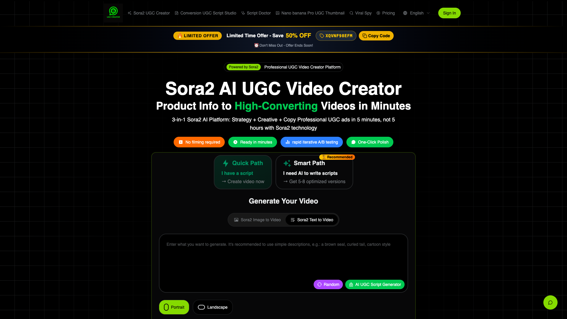 Sora2 AI UGC Video Creator Sora2 AI UGC Video Creator
