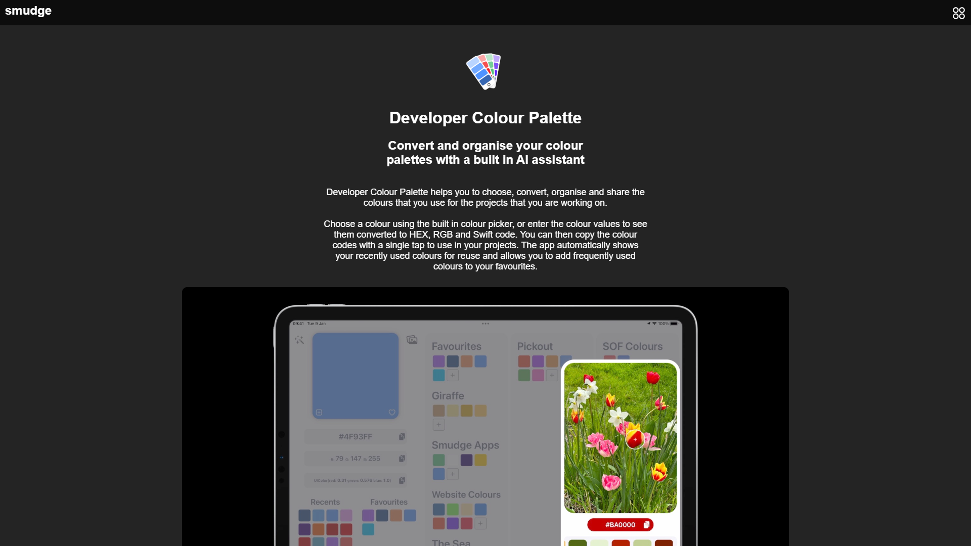 Smudge Developer Colour Palette Smudge Developer Colour Palette