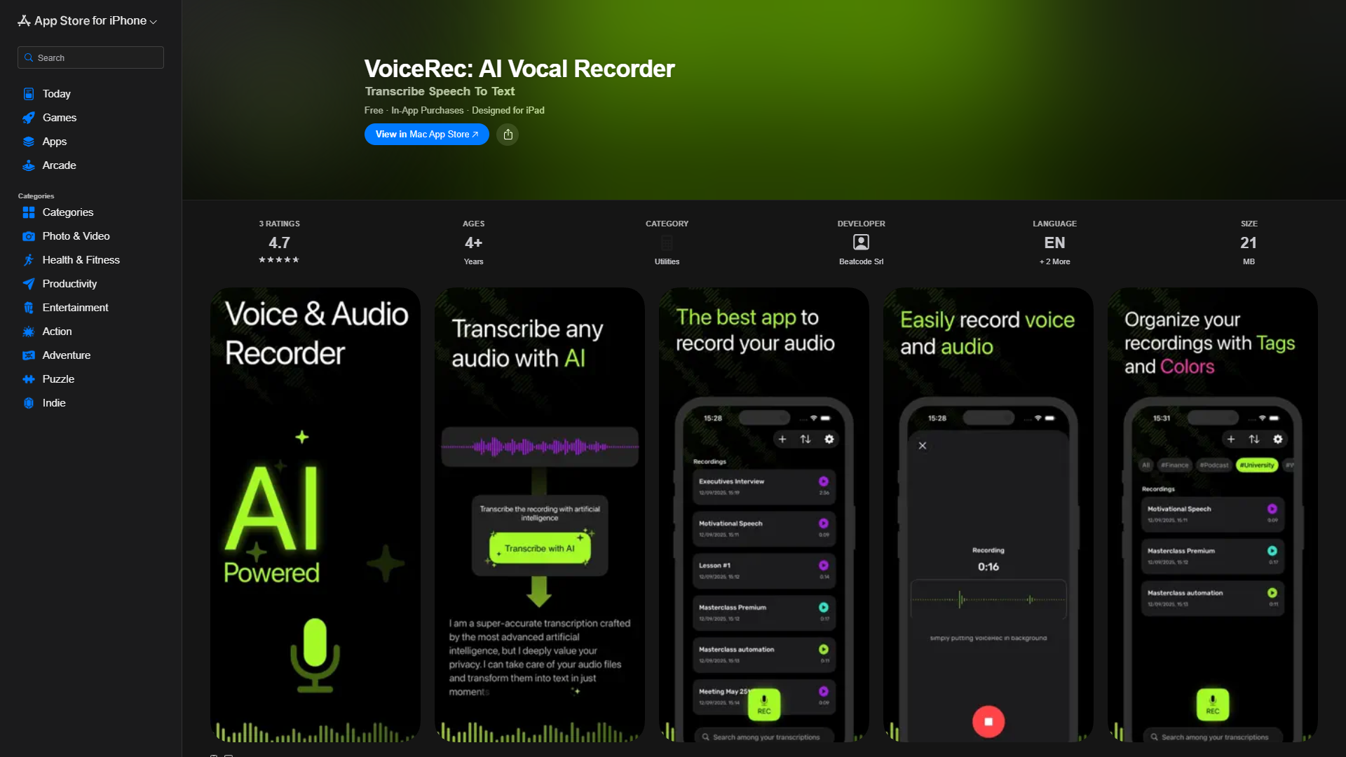 VoiceRec: AI Vocal Recorder VoiceRec: AI Vocal Recorder